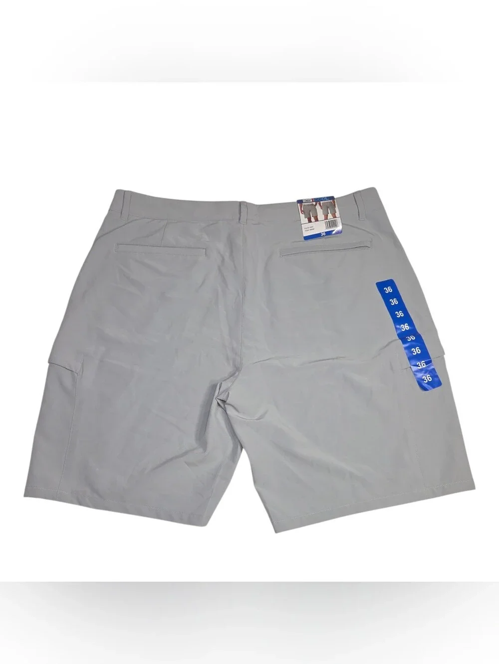 Men's Light Gray Cargo Shorts - Casual Utility Style. Size 36